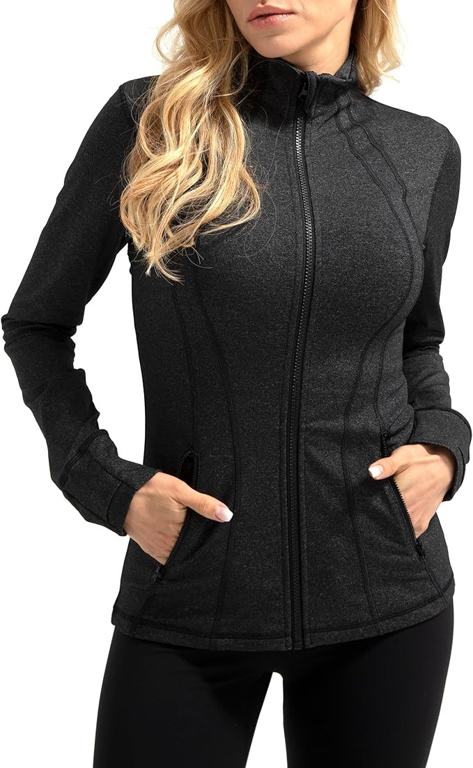 QUEENIEKE Women Athletic Jackets Cottony-Soft Full Zip Slim Fit Workout Running Jacket with Pocke... | Amazon (US)