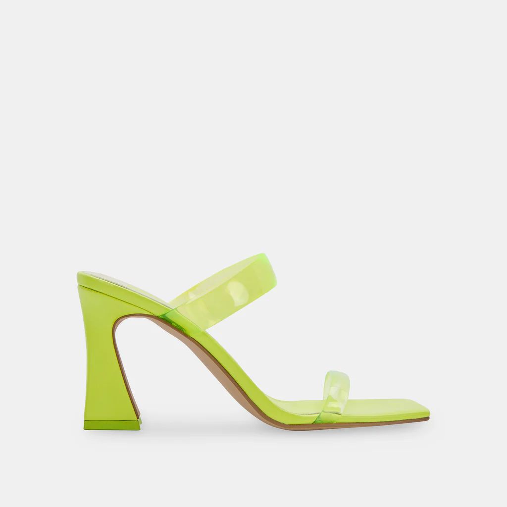 NOVAH HEELS NEON LIME VINYL | DolceVita.com