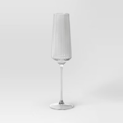 7.1oz Ribbed Stemmed Cassin Champagne Flute - Threshold™ | Target
