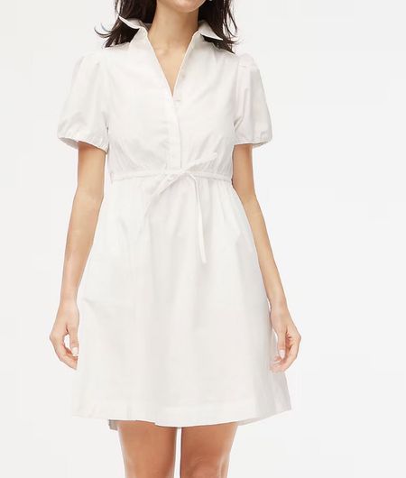 Puff sleeve drawstring waist shirt dress - comes in 5 colors! White dress 

#LTKsalealert #LTKSeasonal #LTKfindsunder100