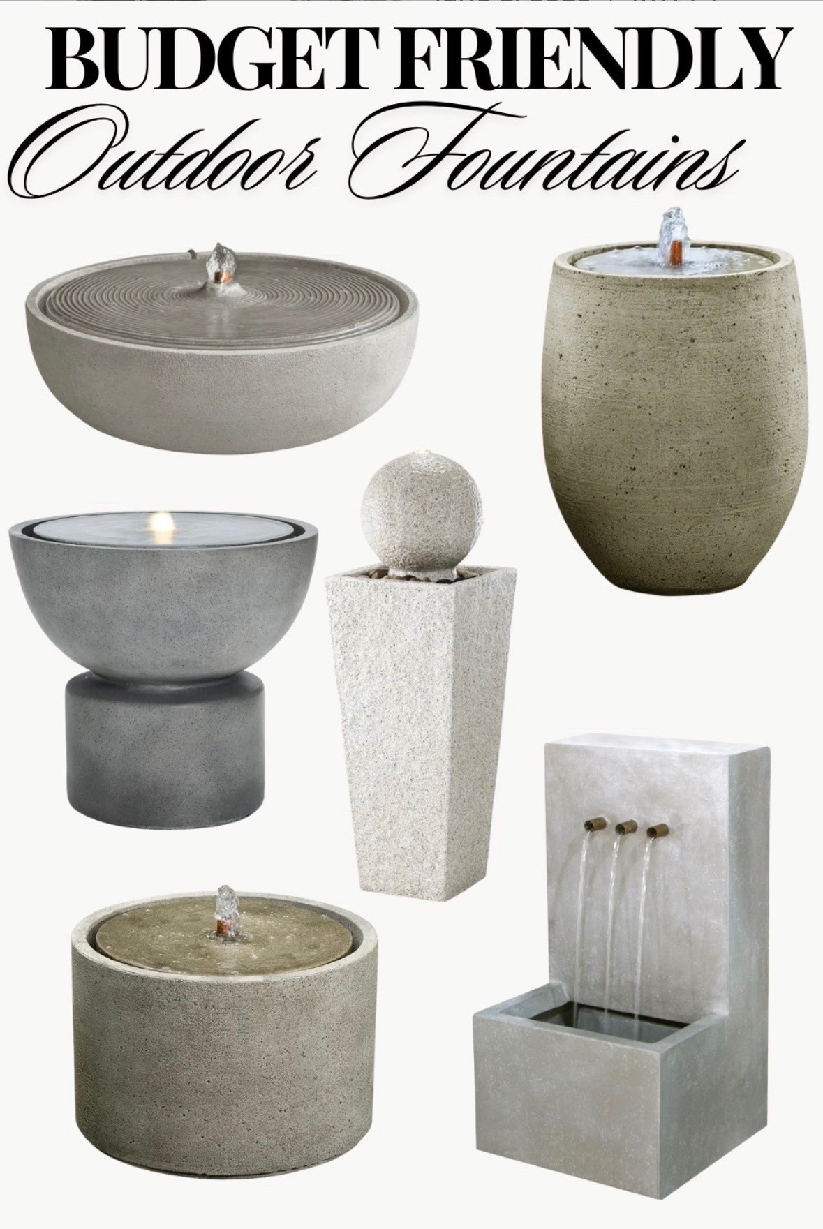 Create a luxe outdoor vibe without breaking the bank! These budget-friendly fountains bring modern style and the calming sound of water to your space—proving that chic and affordable can absolutely go hand in hand. 


#LTKHome #LTKSummerEdit #LTKSeasonal

#LTKSaleAlert #LTKHome #LTKSeasonal