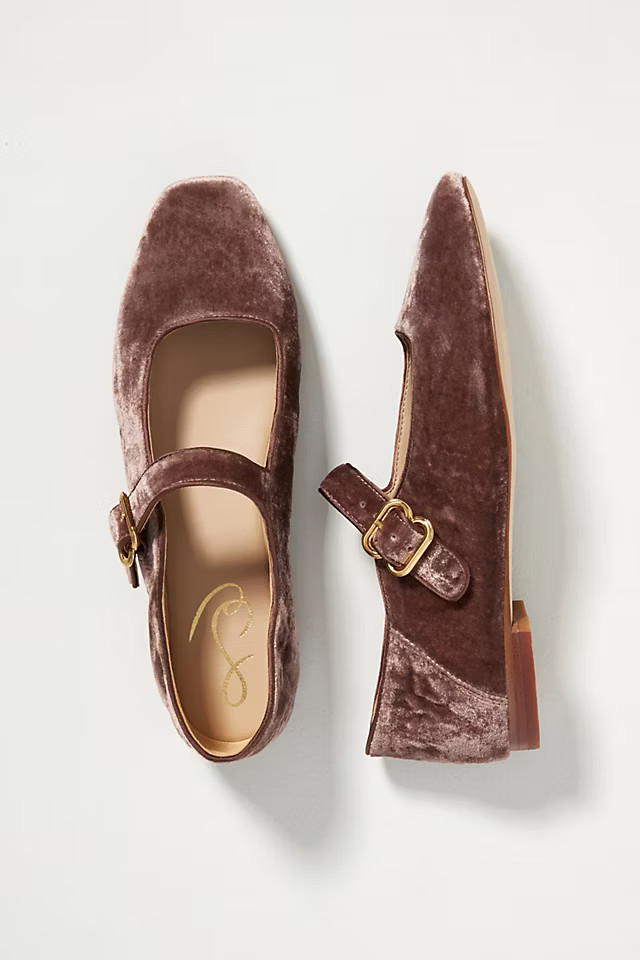 Sam Edelman Michaela Velvet Mary Jane Flats | Anthropologie (US)