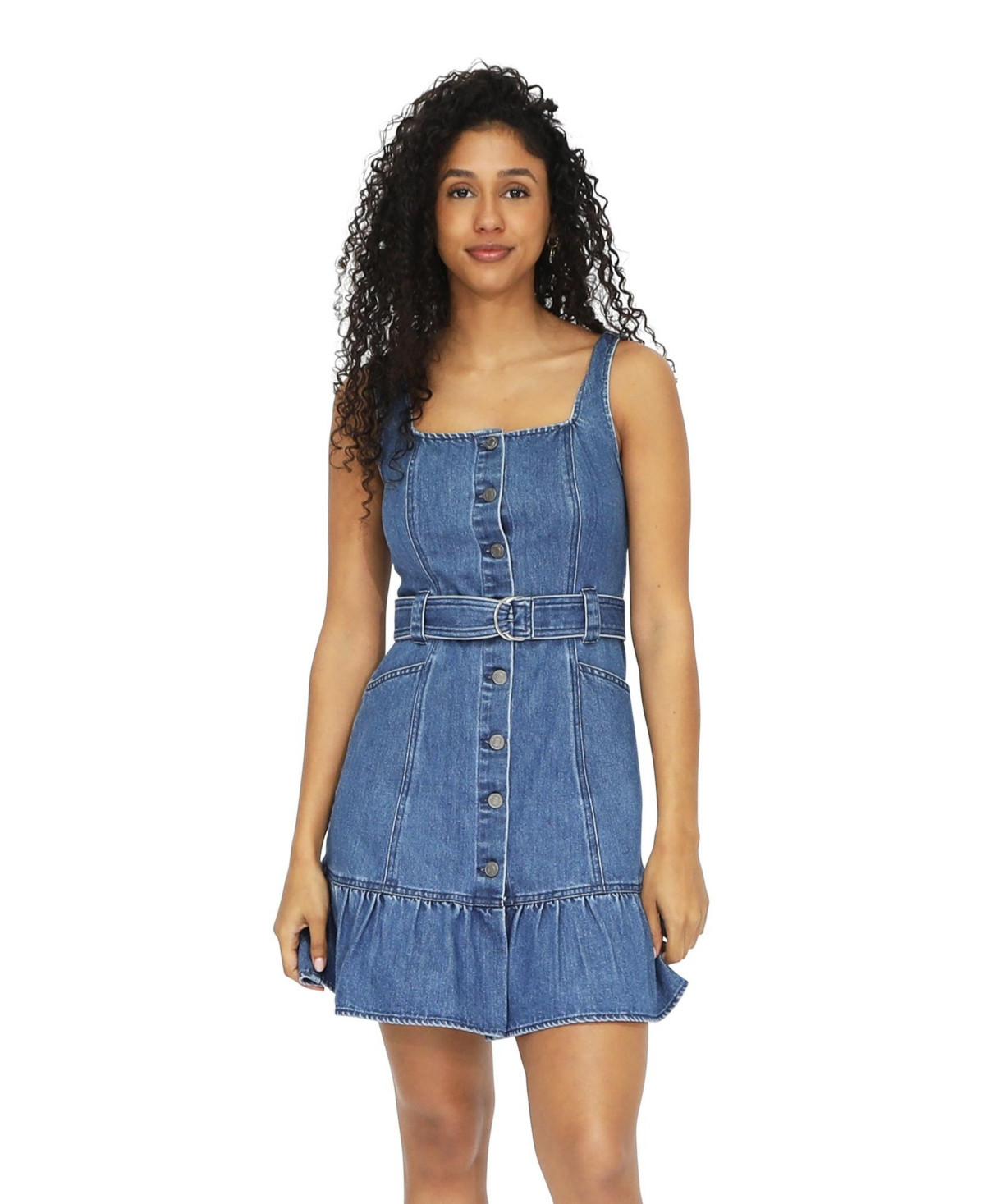 Belle & Bloom Reunite Denim Mini Dress - Midwash | Macy's