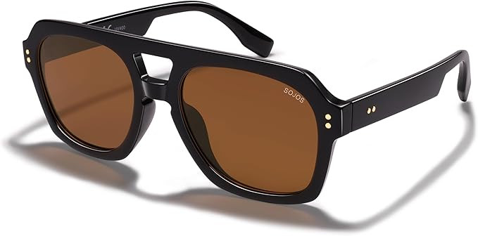 SOJOS Retro Trendy Polarized Aviator Sunglasses for Women Men, Large Square Bold Pilot Shades SJ2... | Amazon (US)