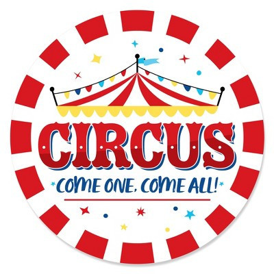 Big Dot of Happiness Carnival - Step Right Up Circus - Carnival Themed Circle Sticker Labels - 24 Count | Target
