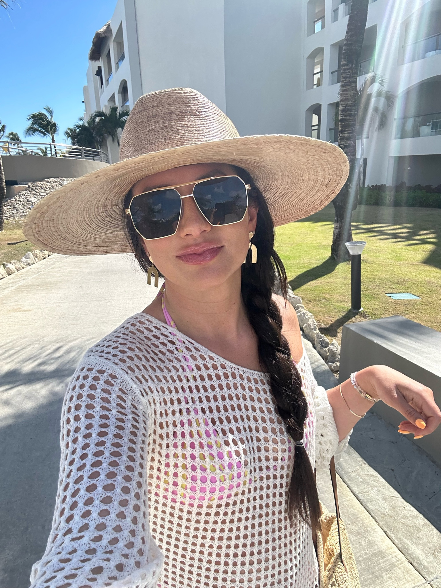 Vacation outfit. Amazon dupe. Sunglasses. Revolve. Crochet. Beach cover up. Bikini. Mexico vacation. Cabo. Punta Cana 

#LTKunder50 #LTKtravel #LTKSeasonal