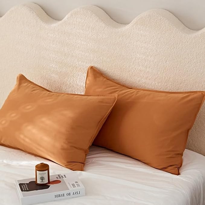 CLOTHKNOW Pumpkin Pillowcases Standard Size Caramel Brown Pillow Cases Pumpkin Bed Pillow Cover E... | Amazon (US)