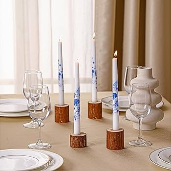 Chinoiserie Taper Candles Set of 4, 10 Inch Decorative Taper Candles Willow Decor Chinoiserie Roo... | Amazon (US)