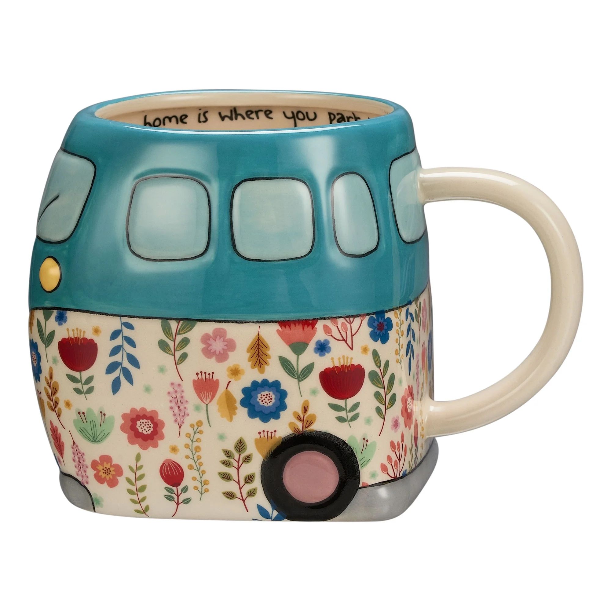 Mainstays Vintage Camper Sculpted Earthenware Mug, 20.96 Ounces, Teal | Walmart (US)