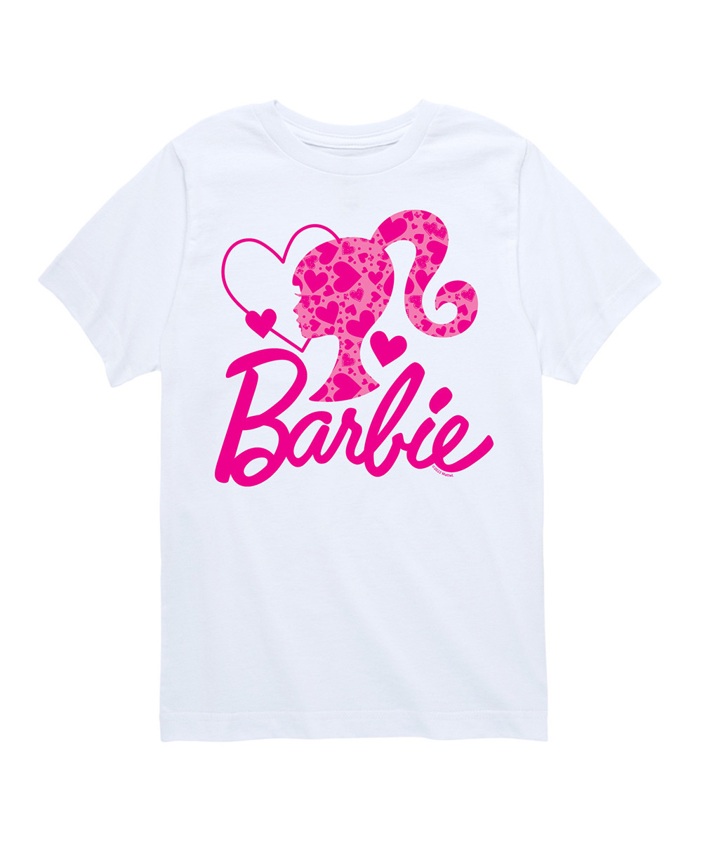 Hybrid Barbie Tee Shirts WHITE - White Barbie Hearts Logo Tee - Toddler & Kids | Zulily