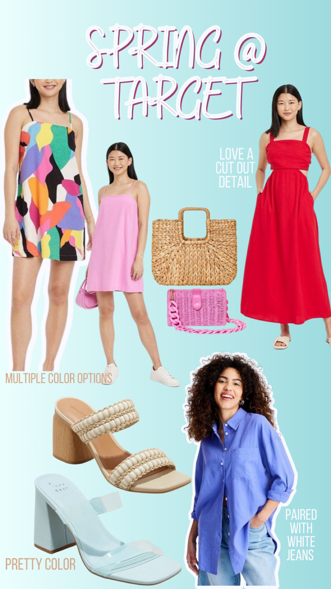 Cute spring Target clothing, shoes, and straw bags 

#LTKunder50 #LTKtravel