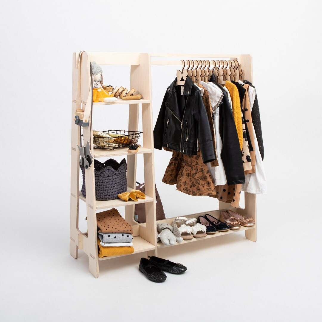 Children wardrobe, Wood clothing rack Wood clothes rack a frame rack wood clothing rack dress up ... | Etsy (US)