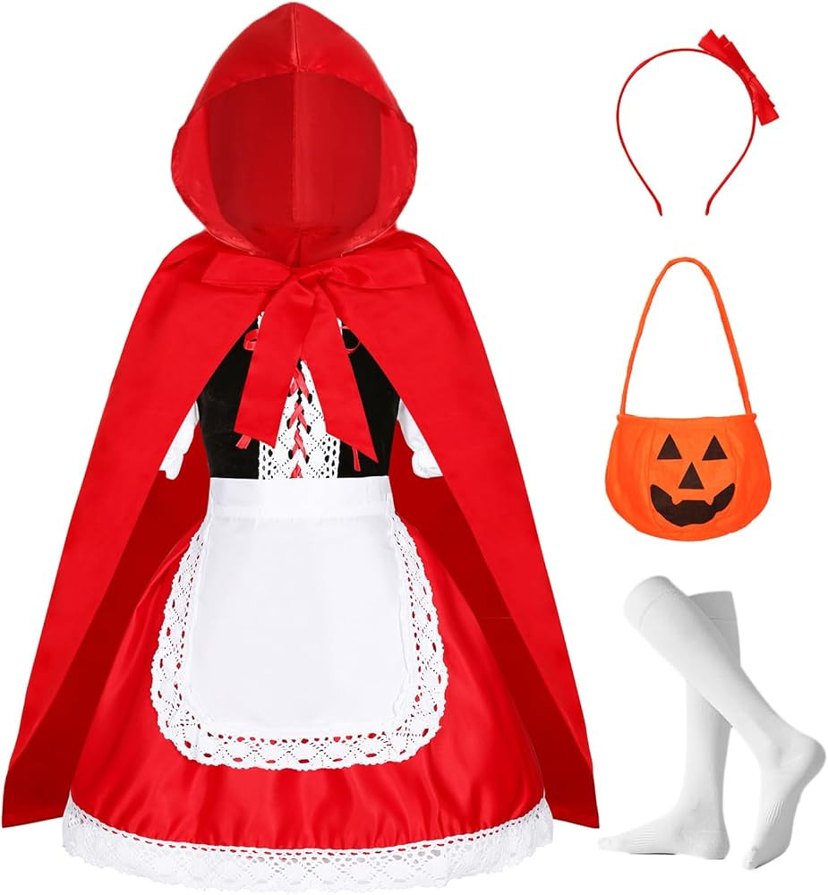Little Red Riding Hood Costume Dress for Girls Kids Halloween Costumes Fairytale Storybook Charac... | Amazon (US)