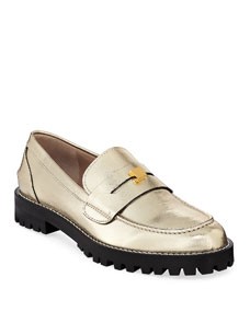 Penley Metallic Lugged Loafers | Bergdorf Goodman