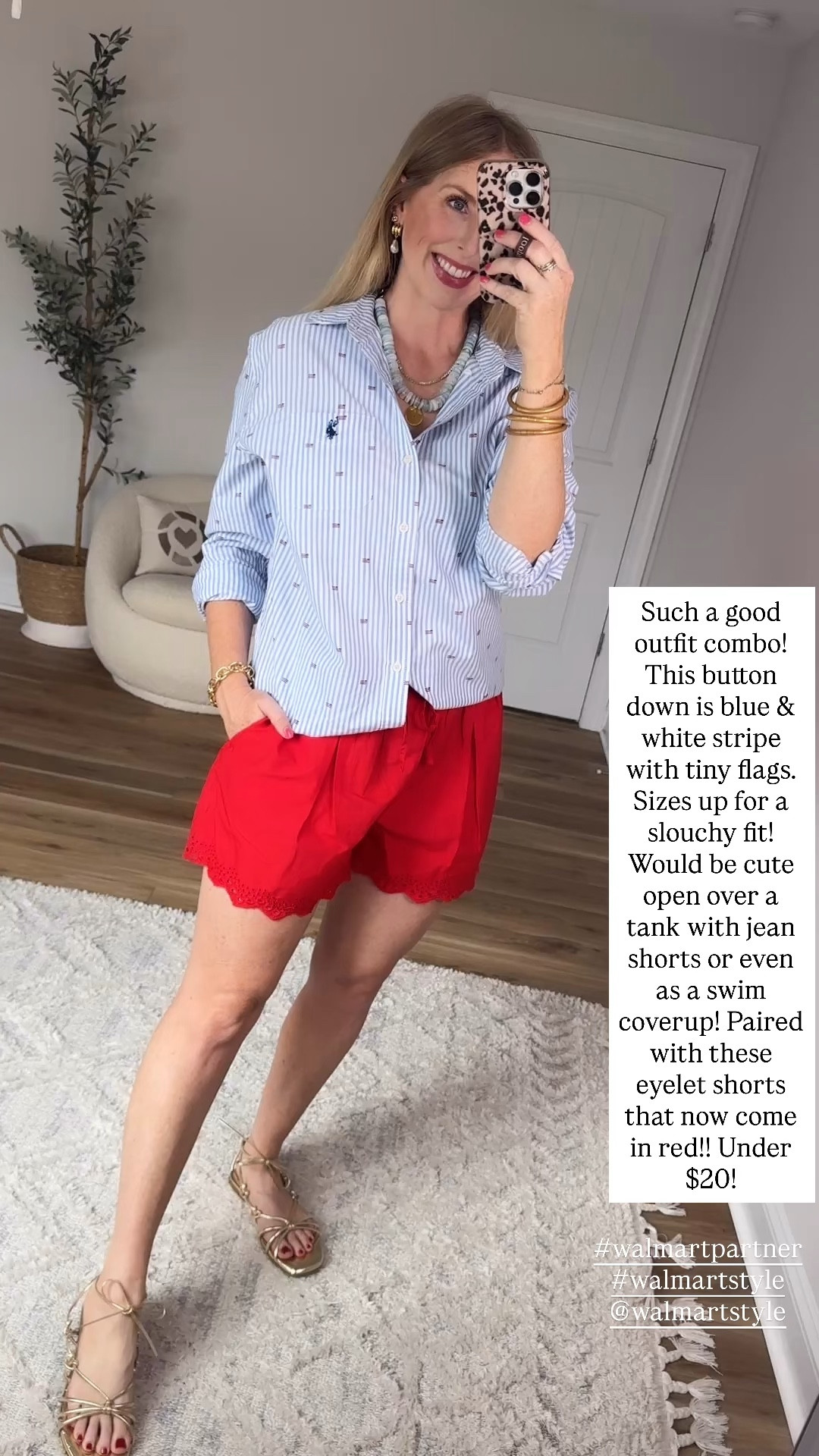 Weekend Walmart Wins try-on
Men’s button down with flags- medium 
Red eyelet shorts- small 

#walmartpartner #walmartstyle @walmartstyle

#LTKootd #LTKmomlife #LTKgrwm
