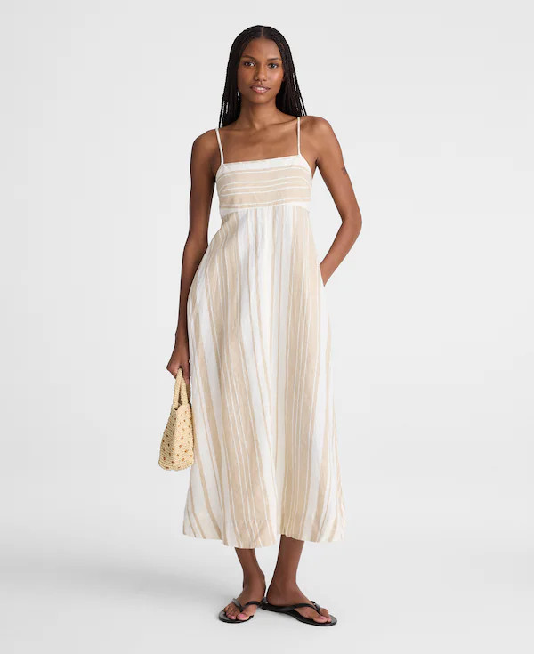 Empire-Waist Midi Dress in 100% Linen | Madewell