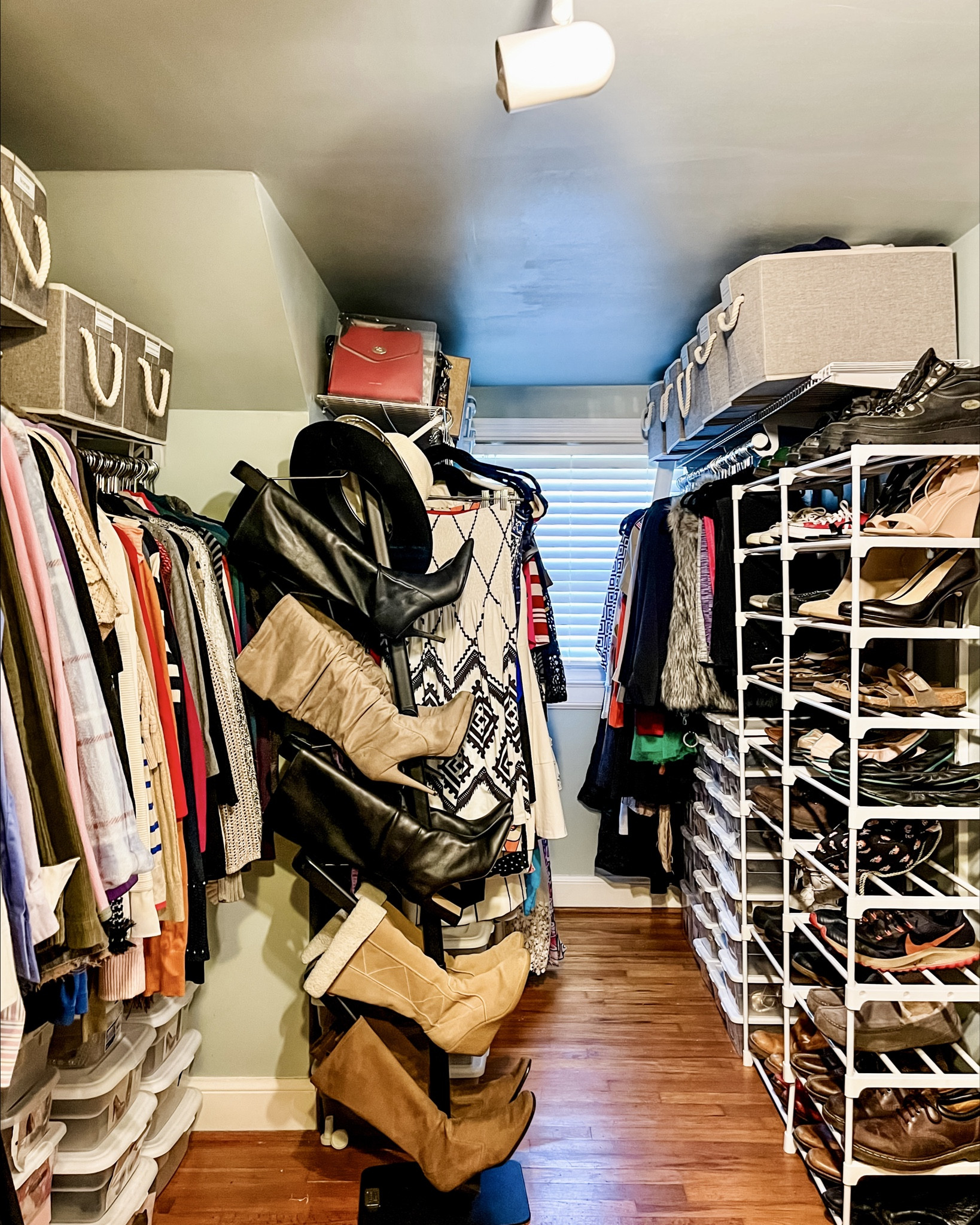 Two things made the biggest difference in this closet:
Shoe storage and hangers!

If items don’t have a home then how can you ever put things “away”? In this case the client did not have enough shoe storage and shoes were piling up in the floor.

By switching out hangers and adding a hanging bar we were able to create space for some much needed shoe racks. Sometimes you just need the eye of a professional who can find empty space, the right product, and a place for everything!

#LTKFindsUnder50 #LTKHome