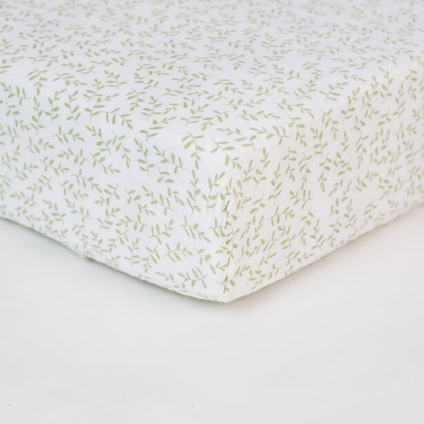 Lulujo - Cotton Muslin Crib Sheet - Greenery | Indigo (CA)