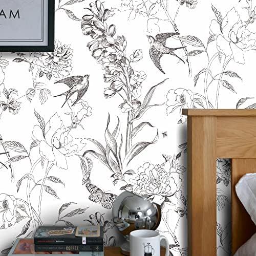 Floral Wallpaper Peel and Stick Wallpaper Boho Floral Contact Paper for Cabinets Self Adhesive Remov | Amazon (US)