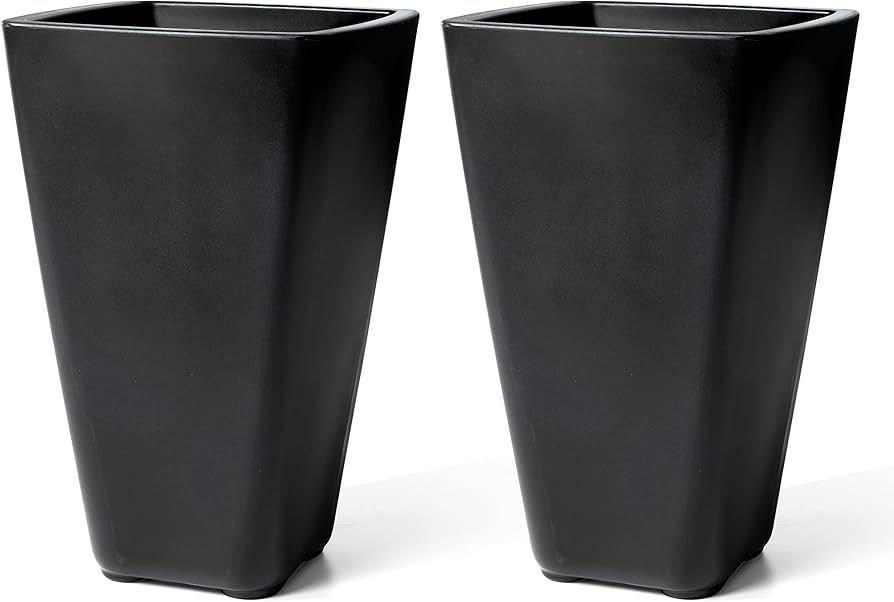 Step2 Bridgeview Tall Square Planter Box, Onyx Black - Large Planter for Outdoor/Indoor Use - Mai... | Amazon (US)