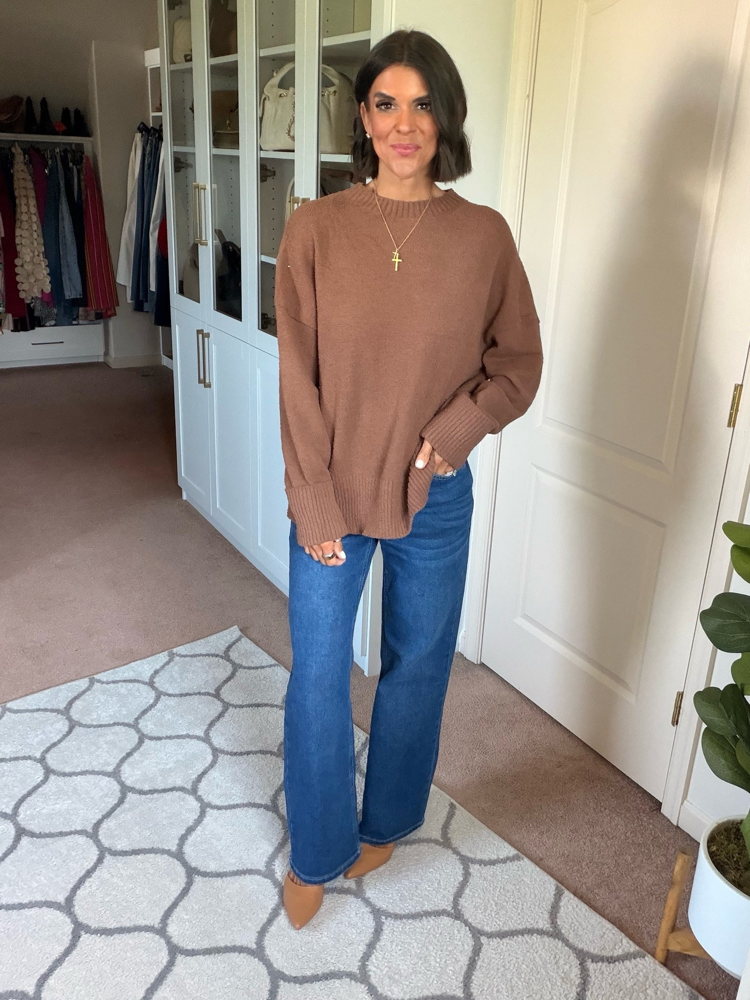 Size small in sweater, size xs in jeans

#LTKdayinmylife #LTKgrwm #LTKootd