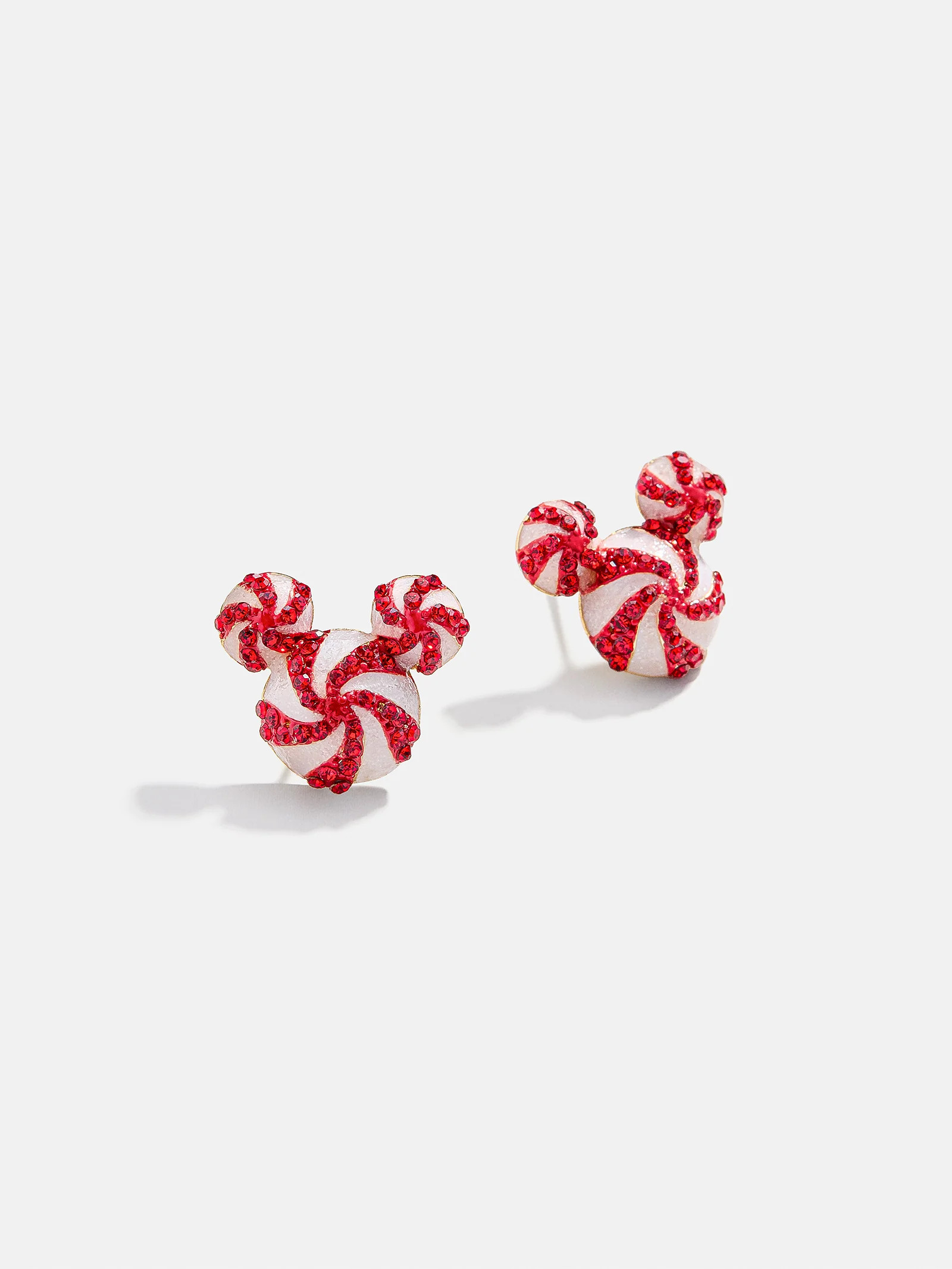 Disney Mickey Mouse Candy Cane Earrings - Peppermint Delicate Stud Earrings | BaubleBar (US)