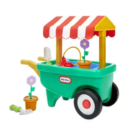 Little Tikes 2-in-1 Garden Cart & Wheelbarrow Play Gardening Toy with 10 Pieces and Sprinkler for In | Walmart (US)