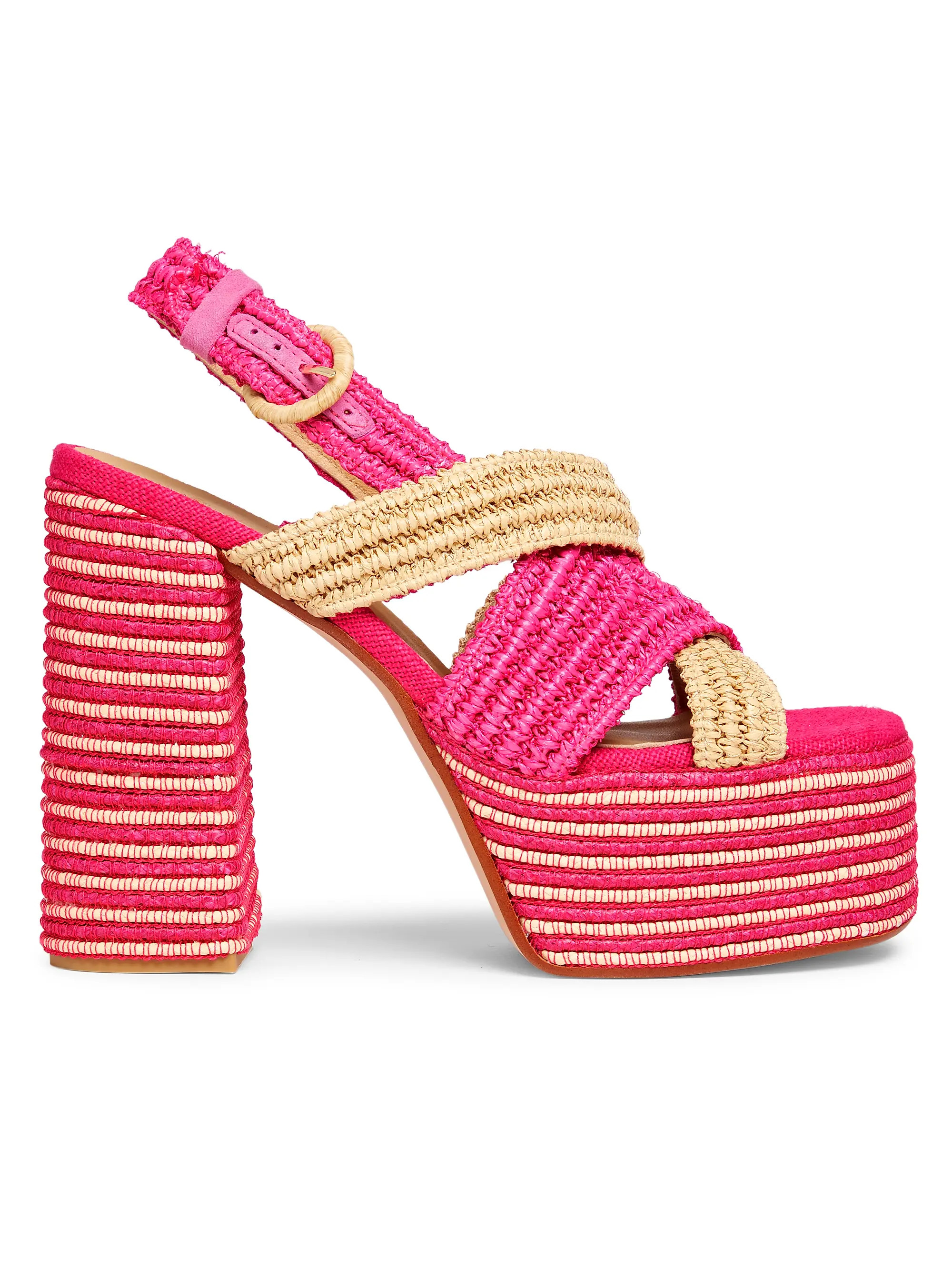 Fulvia 130MM Raffia Platform Sandals | Saks Fifth Avenue