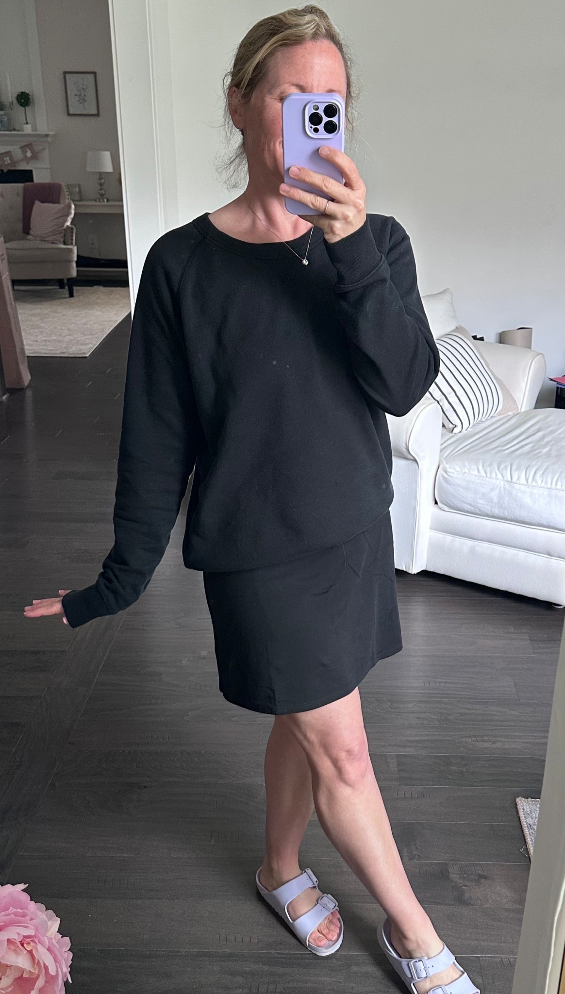 New black spring active skort, super soft and stretchy, wearing size small, attached shorts under skirt 

#LTKSaleAlert #LTKOver40 #LTKmomlife