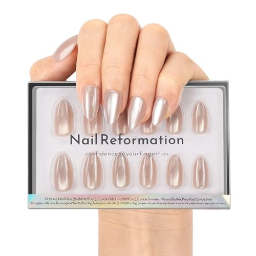 Nail Reformation Press On Nails, Glowing Aura | Natural Short Almond 32Pcs | Amazon (US)