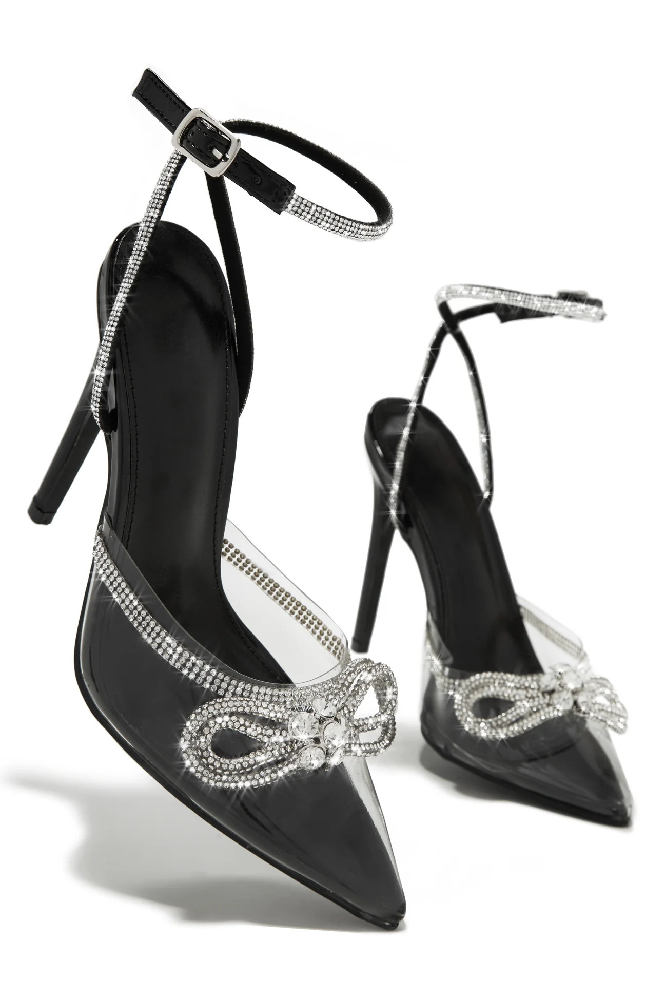 Miss Lola | Night Out Ready Black Embellished High Heel Pumps | MISS LOLA