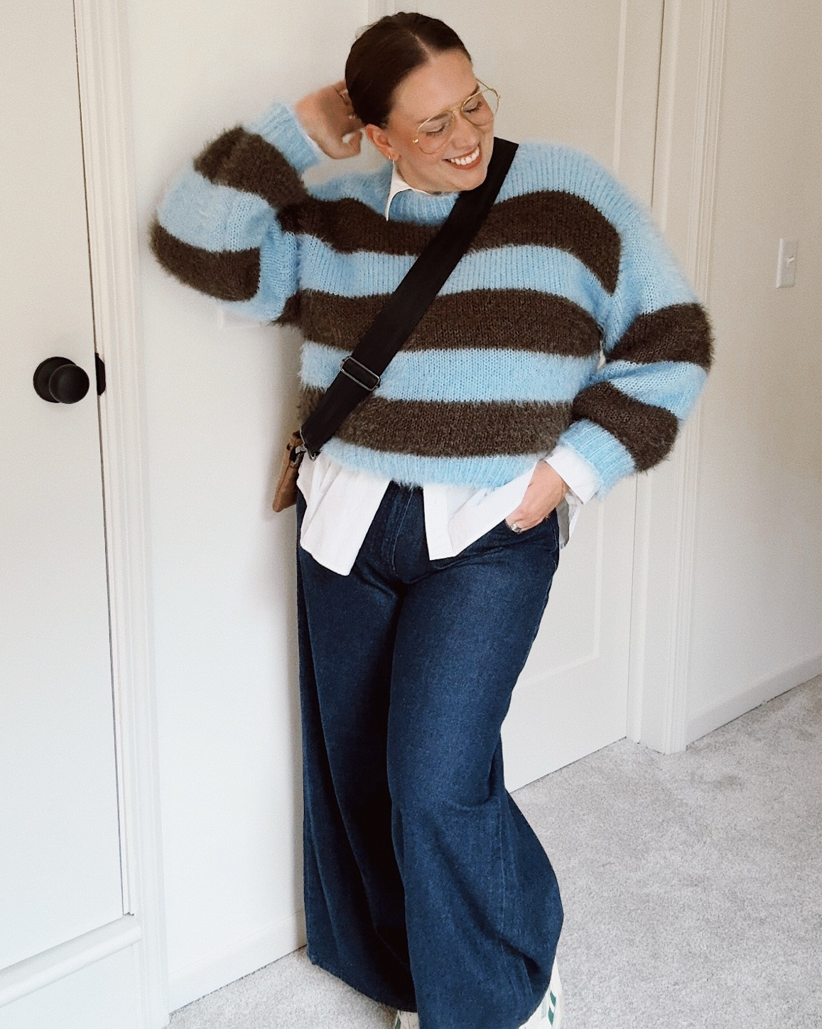 I am SO ready for fall! Obsessed with this outfit, especially the wide leg jeans which I did not expect to love so much. 

Size info:
Sweater -XL
Button up - XXL 
Jeans - 14R

#LTKootd #LTKSeasonal #LTKMidsize