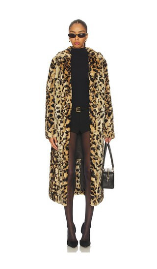 Unreal Fur Long Song Coat in Brown. - size M | Revolve Clothing (Global)