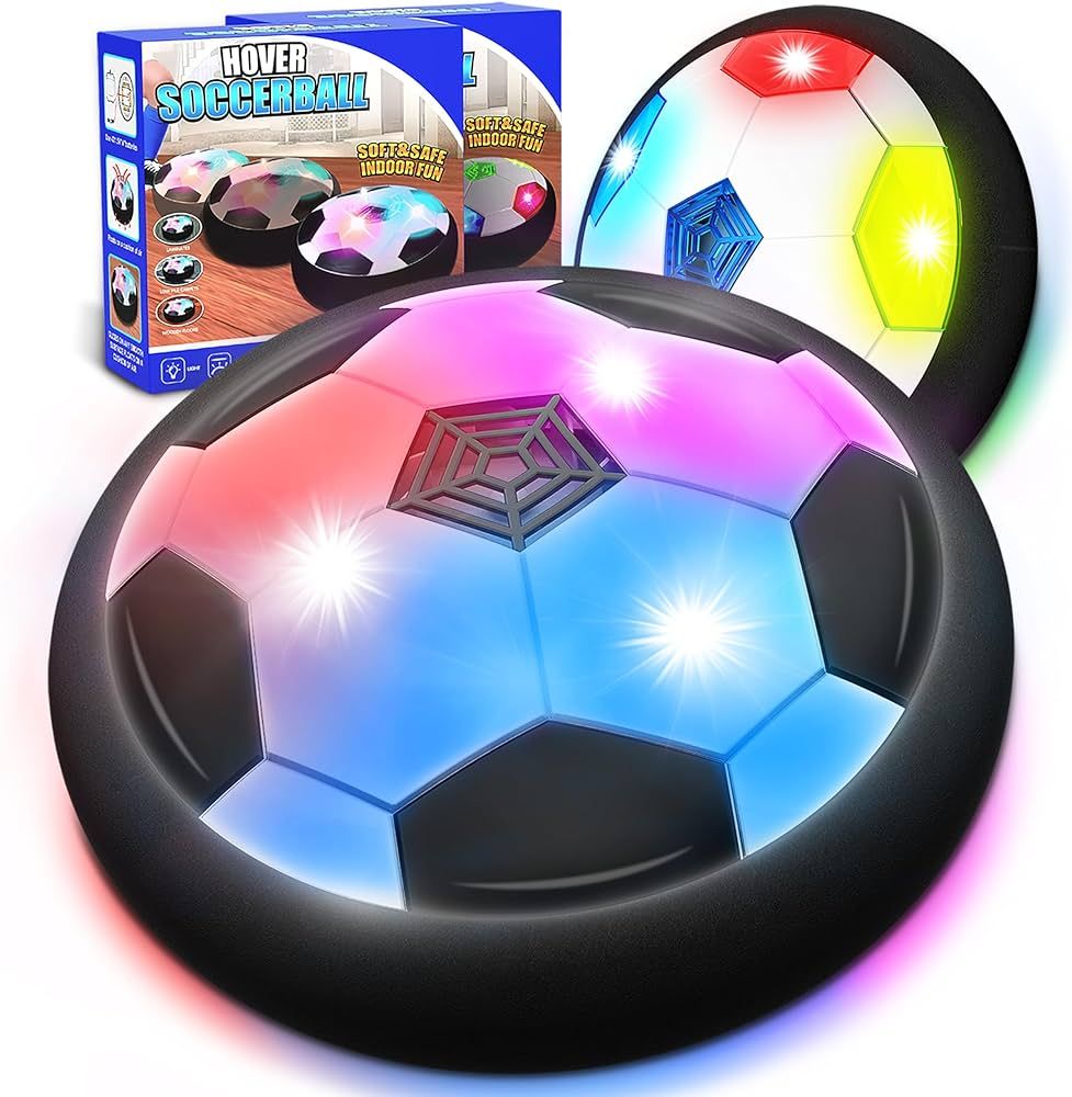 KKONES Kids Toys Hover Soccer Ball (Set of 2), Battery Operated Air Floating Soccer Ball with LED... | Amazon (US)