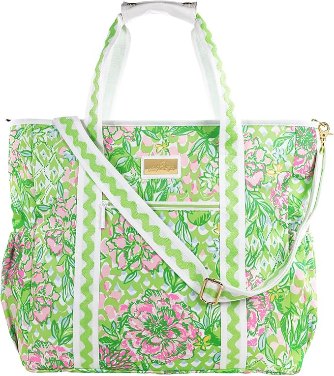 Lilly Pulitzer Green Picnic and Beach Cooler, Insulated Bag with Adjustable Shoulder Strap and Zi... | Amazon (US)