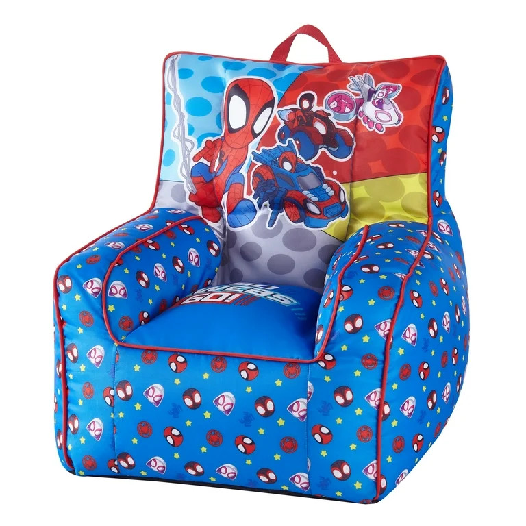 Marvel Spidey and Friends Blue Square Bean Bag Chair, Polyester | Walmart (US)
