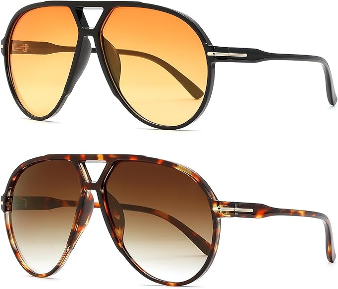 FEISEDY Retro Oversized Sunglasses for Women Men Classic 70s Trendy Sun Glasses Vintage Shades B0... | Amazon (US)