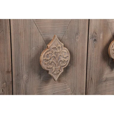 Cabinet With Wonderfully Flower Door Handles For Hallway Kitchen Antique - | Wayfair North America