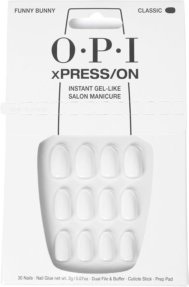OPI xPRESS/ON Press on Nails | Short Round Classic Shape Nail Art | Light to Neutral Colors | 30 ... | Amazon (US)