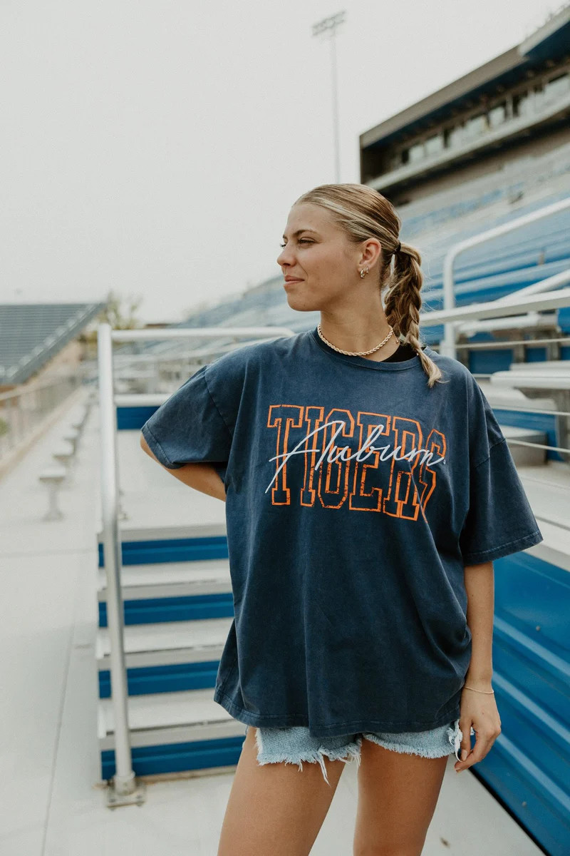 Auburn Owens Outline Oversized Band Tee | Gameday Social