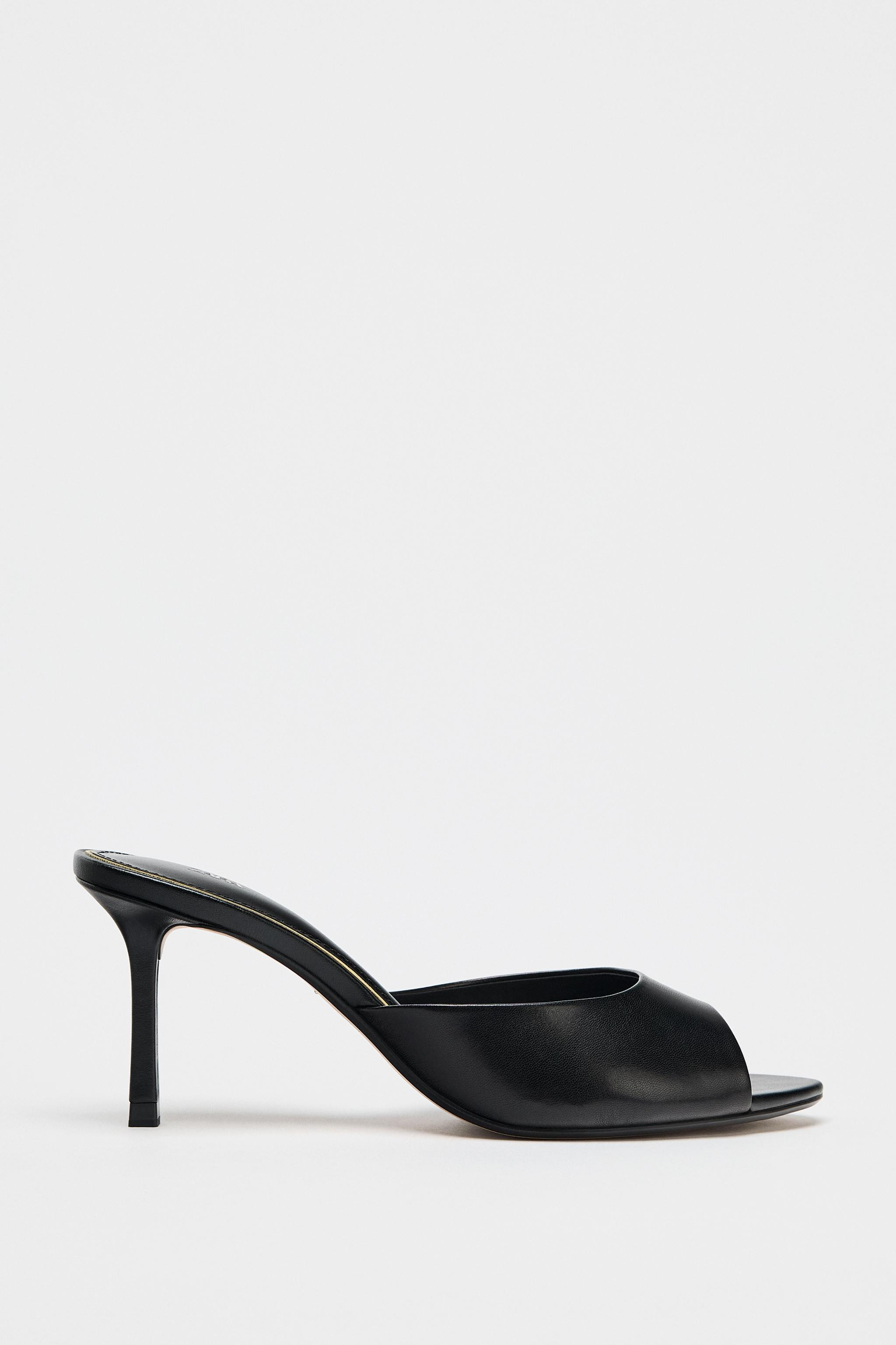 LEATHER HEELED MULES | Zara US