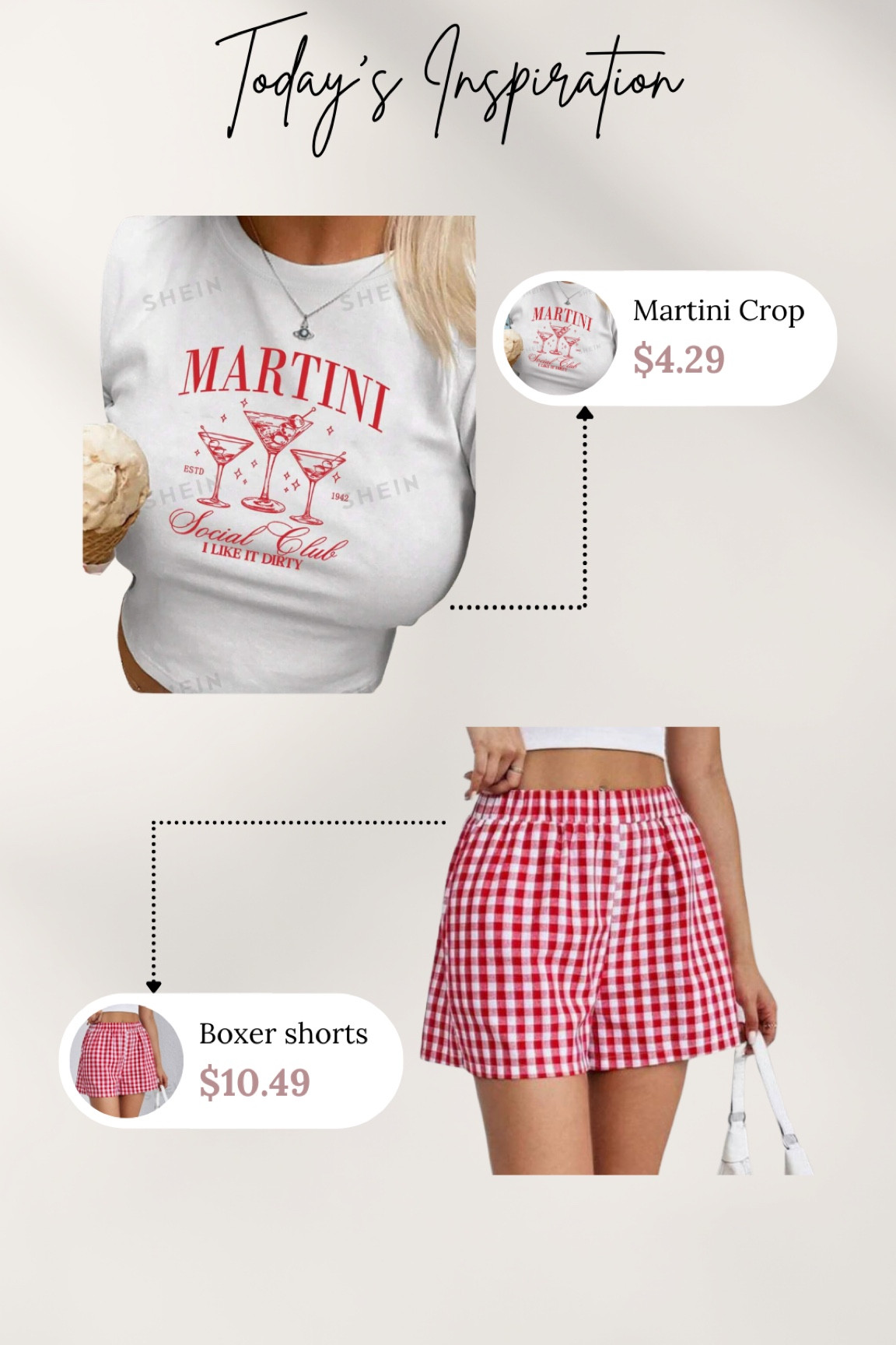 4th of July 
Boxer outfit 
Martini crop top 

#LTKFindsUnder50 #LTKSummerSales #LTKSeasonal