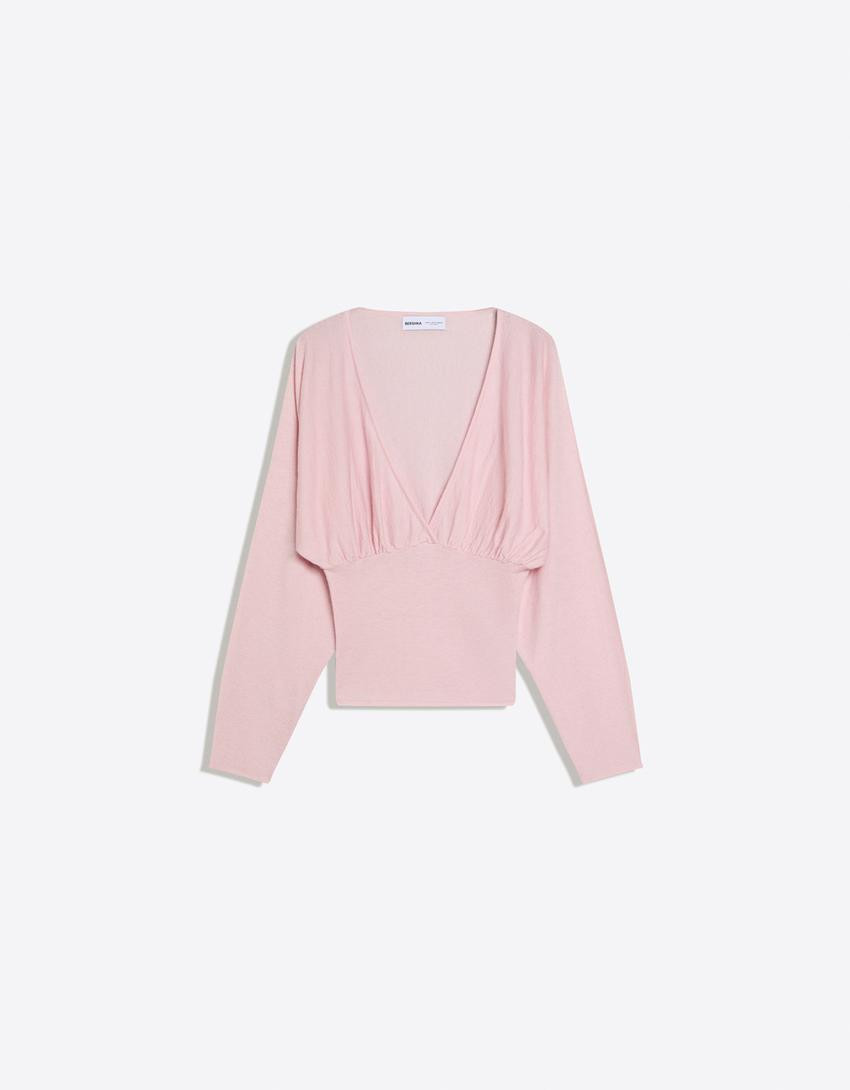 V-neck belted jumper - #bershkastyle - Women | Bershka UK