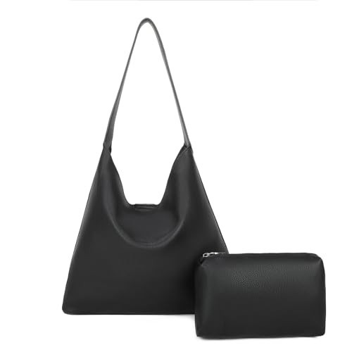 Barsine Slouchy Hobo Bag for Women - Spacious Faux Leather Tote Shoulder Purse for Daily Commute or Casual Outings with Kids | Amazon (US)