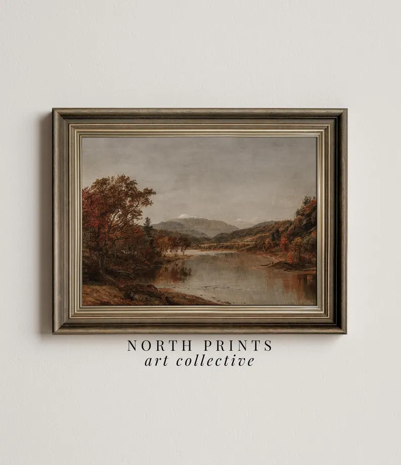 Autumn Landscape Oil Painting Vintage Rustic Country Decor Digital Art PRINTABLE North Prints 4-2... | Etsy (US)