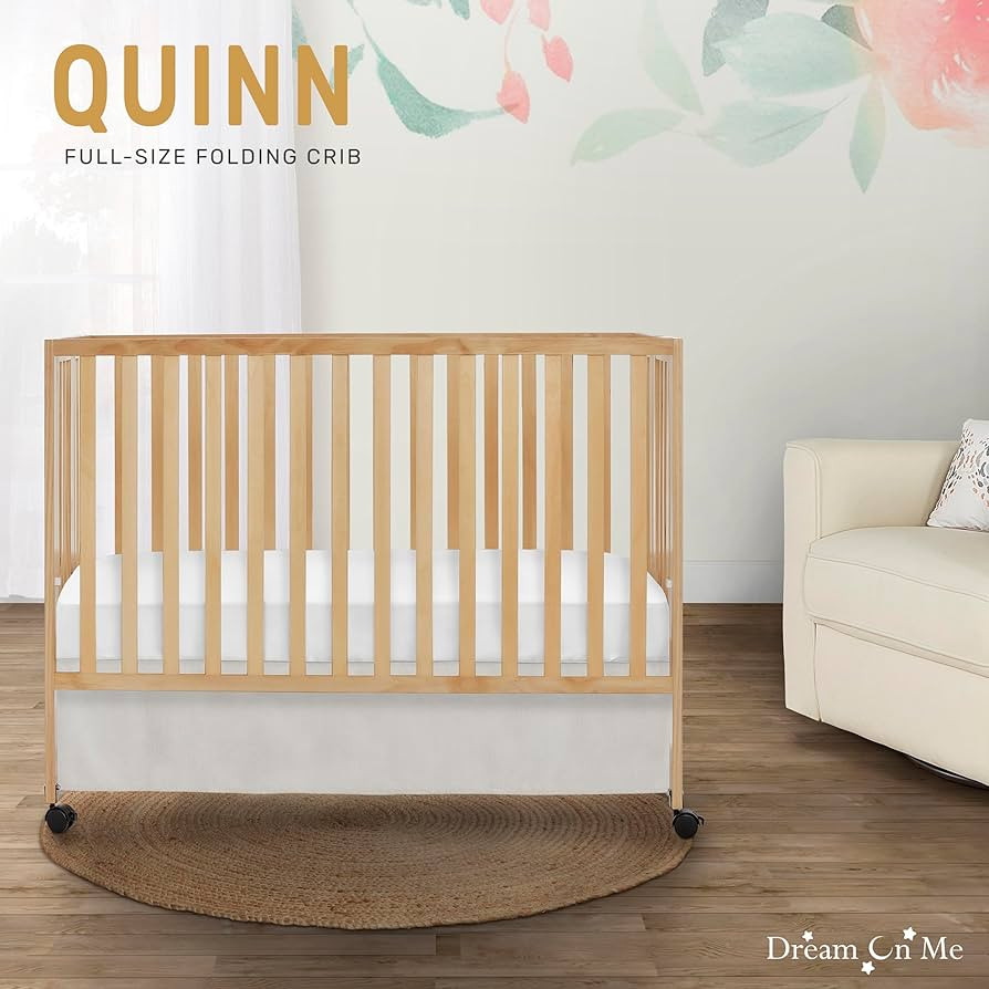 Dream On Me Quinn Full-Size Portable Baby Crib in Natural, GreenGuard Gold & JPMA, Patented Quick... | Amazon (US)