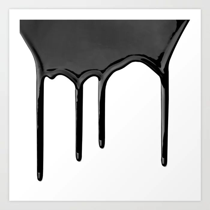 Black paint drip Art Print | Society6