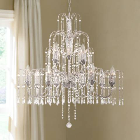 Vienna Full Spectrum Crystal Rain 33" Wide Large Crystal Chandelier | Lamps Plus