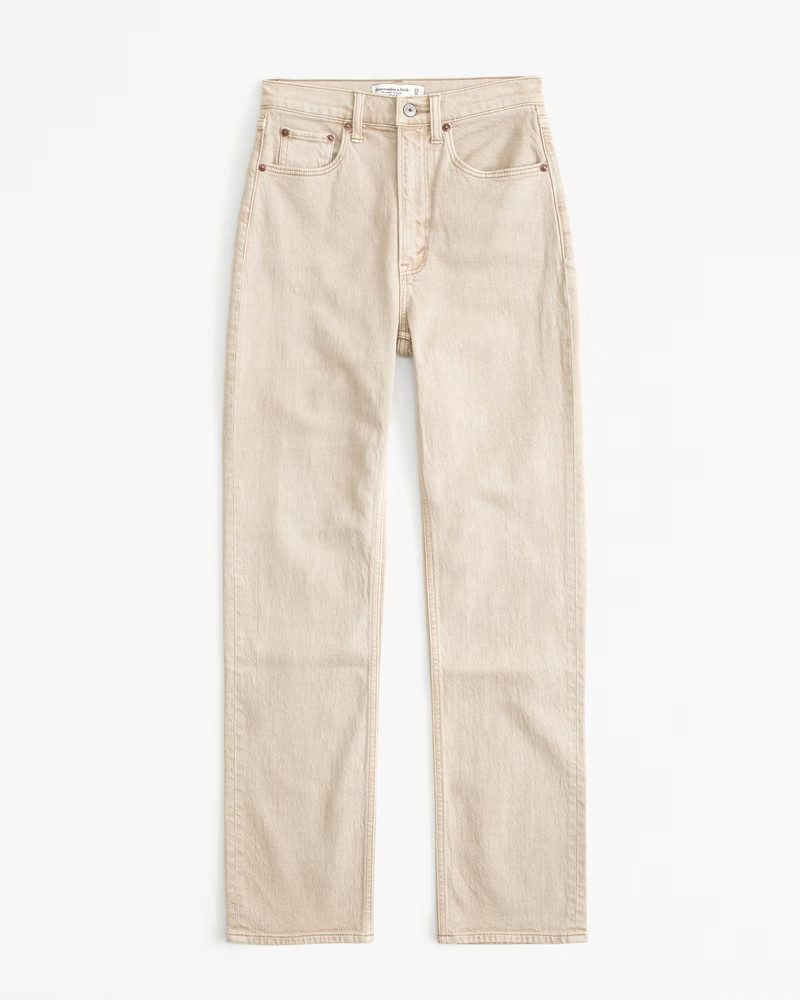 Women's Ultra High Rise Ankle Straight Jean | Women's Bottoms | Abercrombie.com | Abercrombie & Fitch (US)