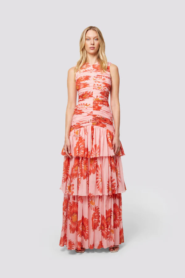 Wildflower Full Length Dress - Wildflower Print | Sunset Lover